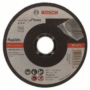 Диск BOSCH за рязане INOX 115х1х22,23 Диск BOSCH за рязане INOX 115х1х22,23