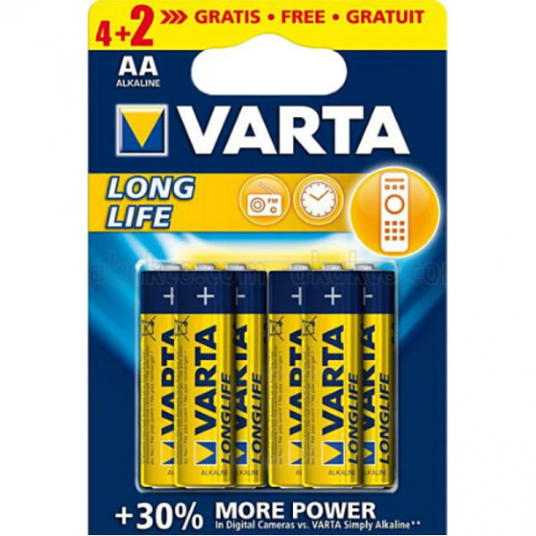Варта LONGLIFE EXSTRA алкална LR6 АА /4+2/