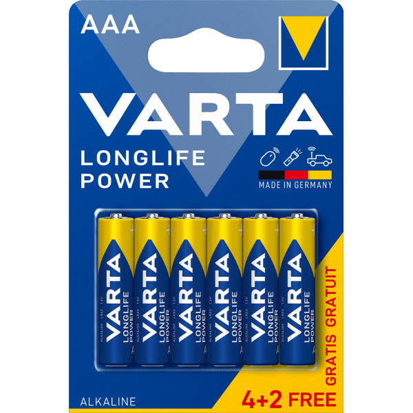 Варта LONGLIFE POWER алкални LR03ААА2+4бр.